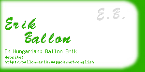 erik ballon business card